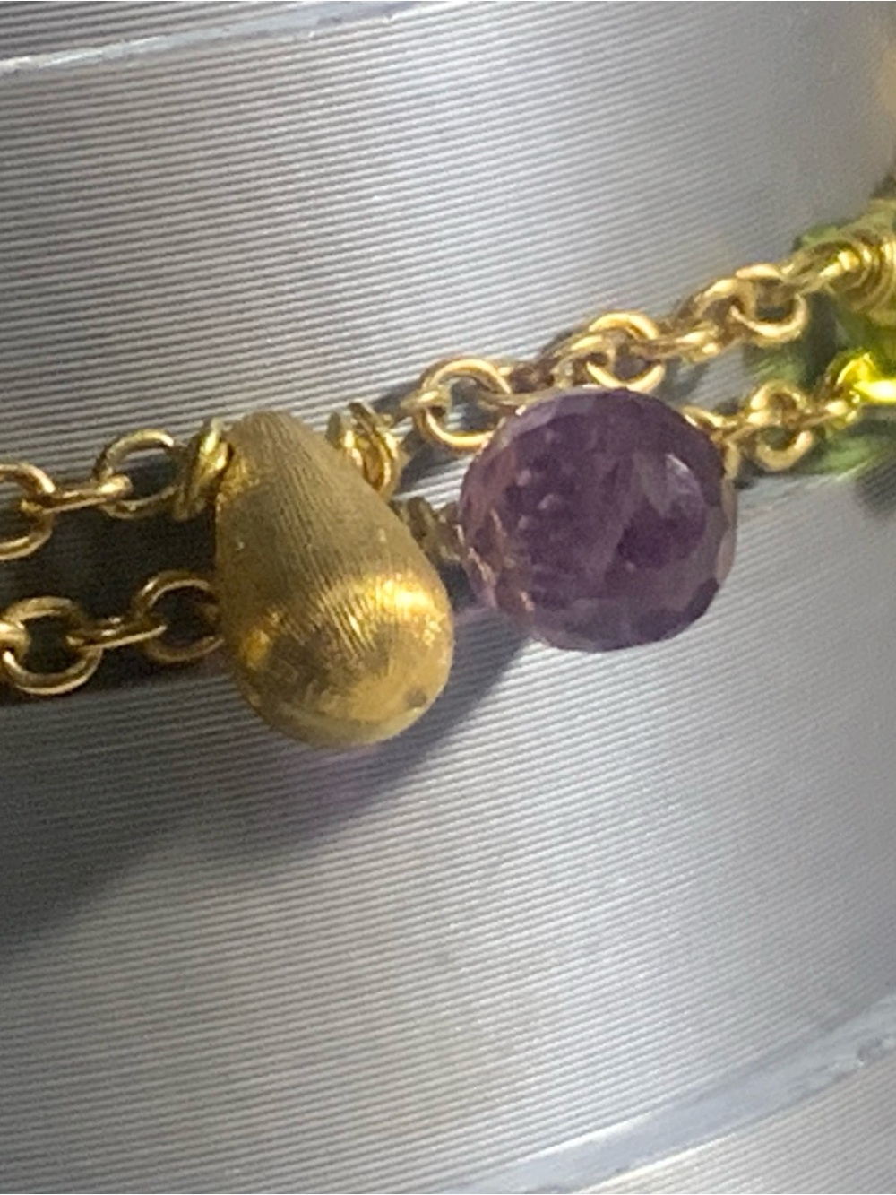 18k 750 Gold Multi Gem Teardrop Bracelet - Women Jewelry! Stunning ๐ฉท - Picture 16 of 16